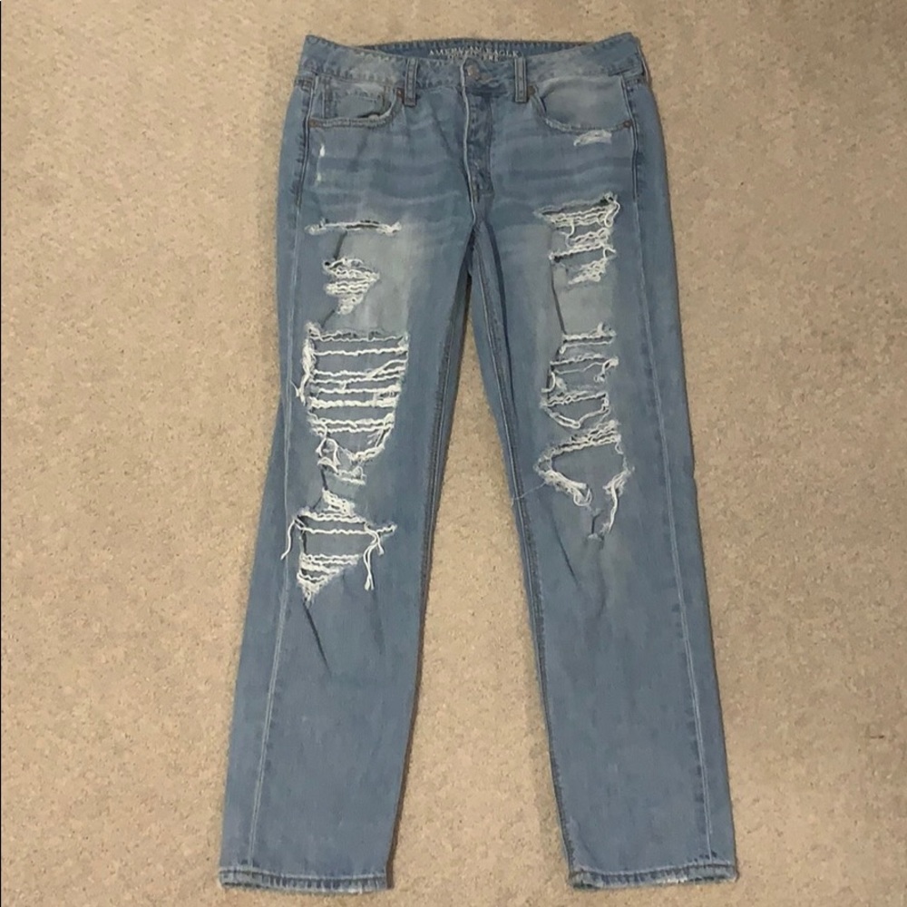 Distressed mom jeans. Worn twice!